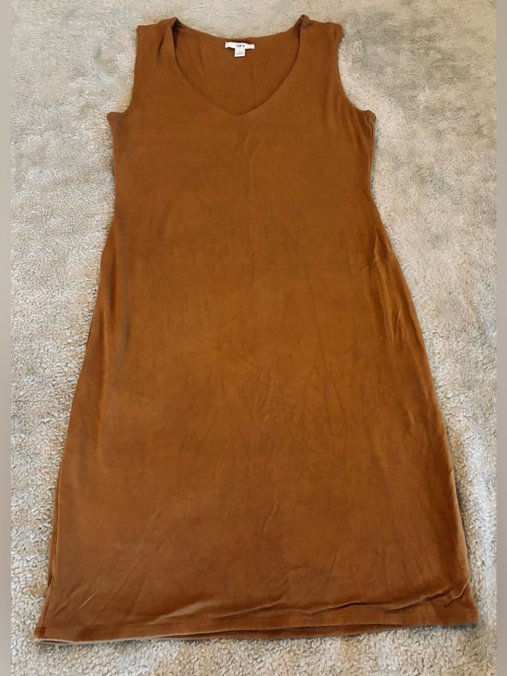 Women’s Bar III Sleeveless V-Neck Tunic Dress in Rust Brown Size Large